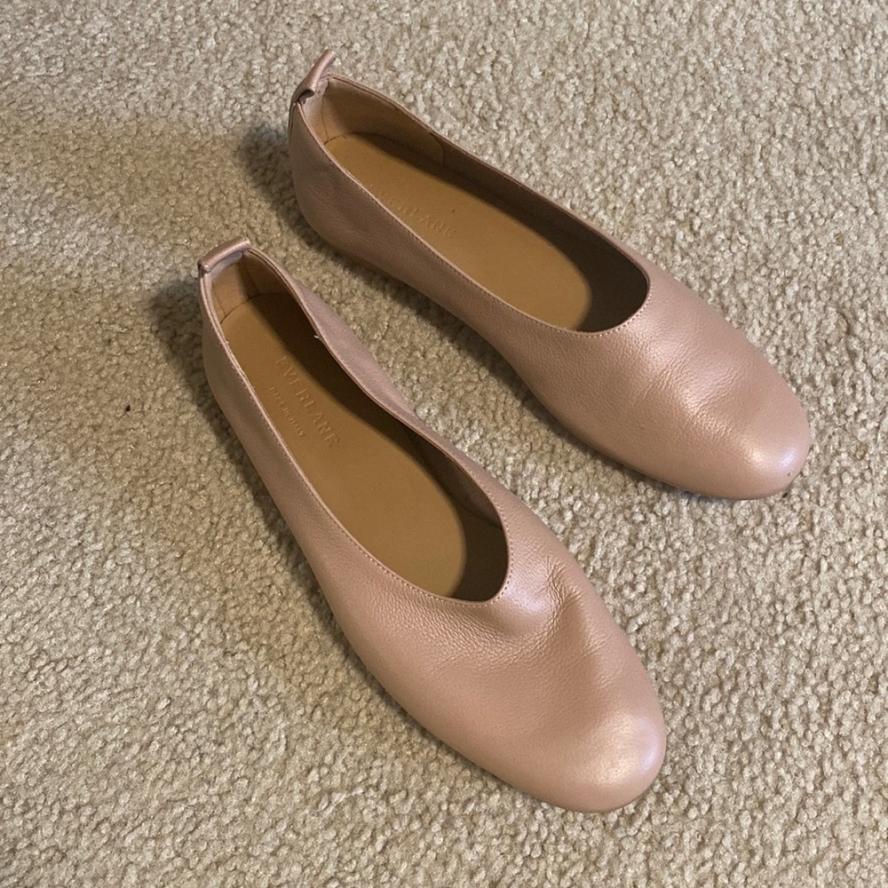 Everlane The Italian Leather Day Glove Flat in Light Pink Size 7 1/2